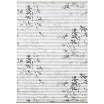 GARDINIA Plissee Bella Motiv-Plissee in weiss mit Blättern, Montage ohne Bohren, viele Größen