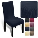 Melody stuhlhussen schwingstühle Stuhl stuhlhussen für schwingstühle Stuhlüberzug weich aus elastischem Material, Universalgröße für Esszimmer- und Schwingstühle (dunkelblau, 1er-Pack)