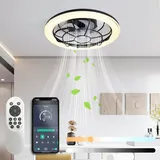 TOPBOS LED Deckenventilator Mit Beleuchtung,Deckenlampe Mit Ventilator Und Fernbedienung APP 3 Farbtemperatur 6 Geschwindigkeiten Deckenventilator Mit Licht[Energieklasse E]