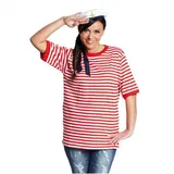 Rubie's Karneval Clown Kostüm Ringelshirt Kurzarm rot-weiß Fasching Gr. 5 - 36