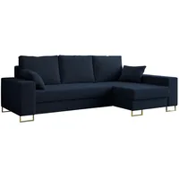MKS Ecksofa, Dunkelblau, Textil, 3-Sitzer, L-Form,L-Form, 242x138 cm, Wohnzimmer, Sofas & Couches, Wohnlandschaften, Ecksofas