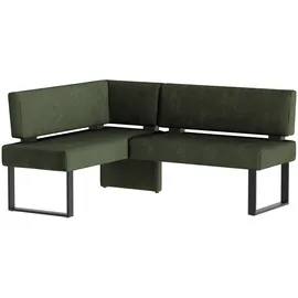 Home Affaire Eckbank HOME AFFAIRE "Oliver mit Metallgestell, Küchenbank", grün (dunkelgrün (castello 8641), schwarz), B:180cm H:89cm T:140cm, Holzwerkstoff, Massivholz, Polyester, Sitzbänke, Eckbank, verschiedene Bezüge Cord Esszimmerbank OTTOs Choice