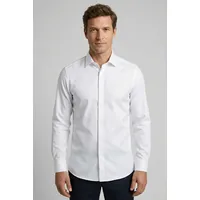 Olymp Businesshemd "No. Six super slim", Herren, Gr. 41, N-Gr, weiß, Web, Obermaterial: 97% Baumwolle, 3% Elastolefin, körpernah, Umschlagmanschette, Hemden