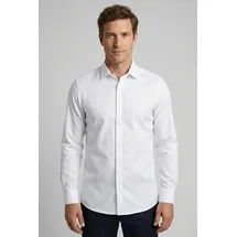 Olymp Businesshemd "No. Six super slim", Herren, Gr. 41, N-Gr, weiß, Web, Obermaterial: 97% Baumwolle, 3% Elastolefin, körpernah, Umschlagmanschette, Hemden