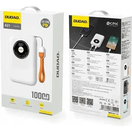DUDAO K21 Mini Powerbank 10000 mAh 22,5 W USB-A/USB-C – beige