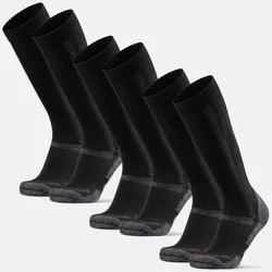 KNIEHOHE MERINO WANDERSOCKEN - 3-Pack - Schwarz - 39-42