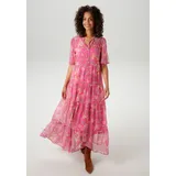 Aniston CASUAL Sommerkleid mit fantasievollem Blumen- und Paisley-Druck, Gr. 48 - N-Gr, pink-sand-orange-rot-gelb-lavendel-rot-wollweiß-rosa-apricot-zimt, , 77473852-48 N-Gr