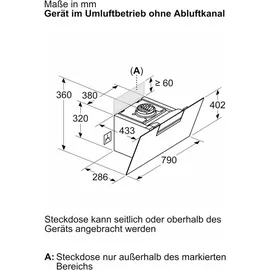 Siemens LC87KFN60 Kopffreihaube 80 cm Schwarz