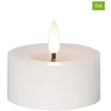 Star Trading Flamme Flow LED-Kerze 7 x 5,5 cm weiß