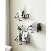 VASAGLE Wandregal 3 tlg. 40 x 11 cm Grau