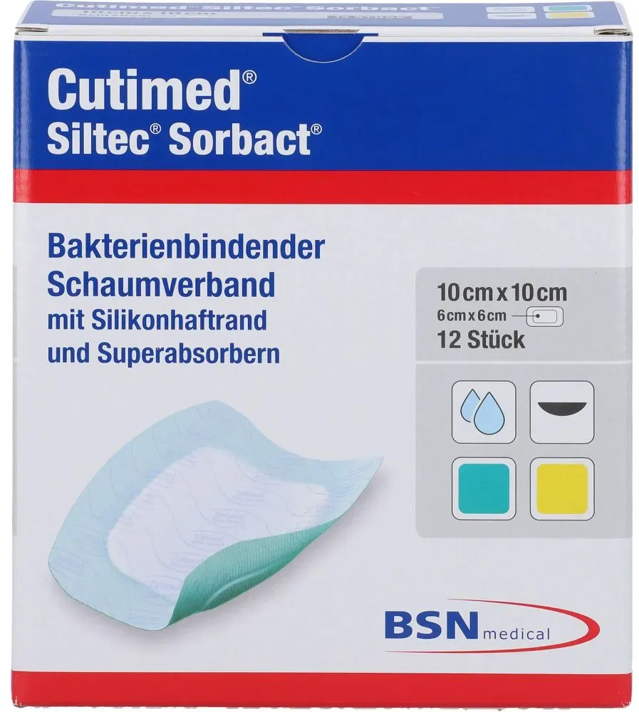 CUTIMED Siltec Sorbact PU-Verb.10x10 cm 12 St