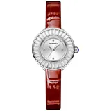 JewelryWe Damenuhr Analog Quarz Armbanduhr Elegant Schmal Trapezförmig Kristall Echtleder Leder Armband Uhr Damen 30m Wasserdicht Geschäft Lässige Uhren für Frauen Mädchen Braun