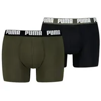 Puma 2P Men Everyday Basic Boxer Schwarz/Grün Baumwolle Small Herren