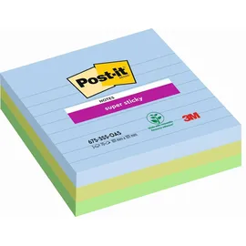 Post-it Post-it® Super Sticky Oasis Haftnotizen extrastark farbsortiert, 3 Blöcke