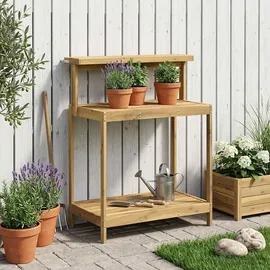 vidaXL Umtopfbank 86,5 x 48,5 x 106 cm Pflanztisch Weiß