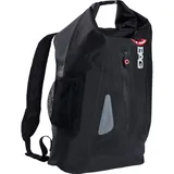 QBag Rucksack 15 Motorradrucksack Fahrradrucksack, wasserdicht, großes Hauptfach, Tragegriff, Netzeinschubtaschen Scooter Motorrad Rucksack, Gummizug, Rollverschluss, Klickverschluss, Schwar