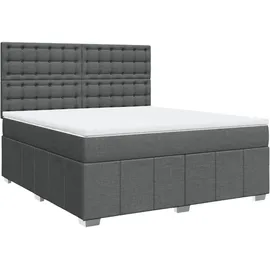 vidaXL Boxspringbett 180 x 200 cm Dunkelgrau