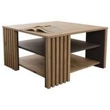 Roller Couchtisch Grau, Eiche Artisan quadratisch 80x45x80 cm