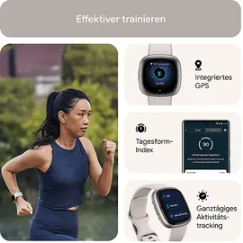 Fitbit Sense 2 aluminium platin/mondweiß