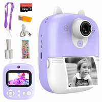 Lacosvi Sofortdruckkamera, Digitalkamera für Kinder, 12 MP Fotos, Videos 1080 HD, IPS-Display, 6,1 cm (2,4 Zoll), SD 32 GB, Selfie-Videokamera, Geschenke für Kinder von 3 bis 12 Jahren (Lila)