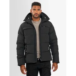 Winterjacke ALESSANDRO SALVARINI "ASDiego", Herren, Gr. L, schwarz, Obermaterial: 55% Baumwolle, 45% Polyamid; Innenmaterial: 100% Polyester, Jacken, mit extra hohem Kragen und vielen Taschen