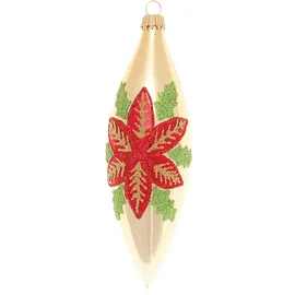 Krebs Glas Lauscha Weihnachtsstern und Beeren 3-tlg. 15cm