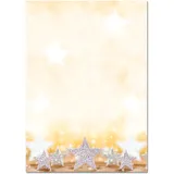 Sigel Weihnachtsbriefpapier Glitter Star Motiv DIN A4 90 g/qm 100 Blatt