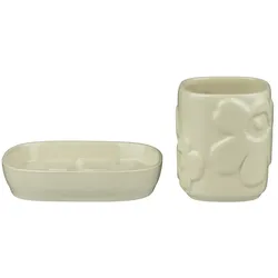 Marimekko - Unikko Badezimmer Accessoire Set, natur