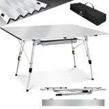 Kesser KESSER® Campingtisch faltbar Klapptisch Camping Tisch mit Aluminiumrahmen Aufrollbare Tischplatte Falttisch klappbar mit Höhenverstellung inkl. Tragetasche mit Trageband 90 x 53cm - bis 30 kg