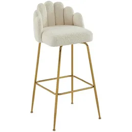 vente-unique Barhocker Altinam Polyester cremefarben 2er Set