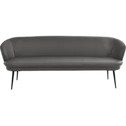 Polsterbank K+W KOMFORT & WOHNEN "ZOOM", silber (zinn 88), B:222cm H:87cm T:66cm, Sitzbänke, 3-Sitzer Polsterbank mit dekorativen Keder