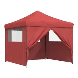 vidaXL Faltpavillon 1,49 x 2,92 m inkl. 4 Seitenteile Burgunderrot