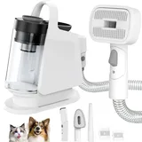 Hundeschermaschine mit Staubsauger, 13000Pa Hundehaarschneidemaschine, Leise Schermaschine Hund Katze Hundehaarschneidemaschine mit 7 Pflegewerkzeugen, Schermaschine Hund, 2L Staubbehälter
