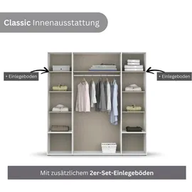Rauch Drehtürenschrank RAUCH "Kleiderschrank Schrank Garderobe Wäscheschrank NAGATA viel Stauraum", grau (graumetallic), B:187cm H:194cm T:53cm, Holzwerkstoff, Schränke, Drehtürenschrank, mit Schubladen sowie Stangengriffen TOPSELLER MADE IN GERMANY