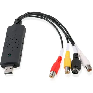 SUWIWKKOA USB 2.0 Audio Video Grabber Video Audio Wandler Audio Video Grabber Video Grabber Für Mac Konverter Analog Digital Wandler Video Mit Adapter Für VHS/VCR/tv Zu DVD Für Windows11/10/8/7/mac