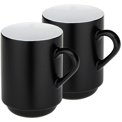 Tasse Mattia Keramik schwarz 2er Set 11,0cm 7,5cmØ 300,0ml