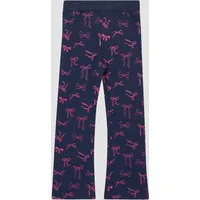 s.Oliver Flared-Leggings mit Glitzerbund und Print - blau - 134