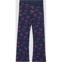 s.Oliver Flared-Leggings mit Glitzerbund und Print - blau - 134