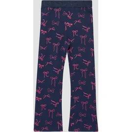 s.Oliver Flared-Leggings mit Glitzerbund und Print - blau - 134