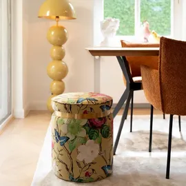 Kare Hocker Flower Fever Polyester 39 x 47 x 39 cm Gelb