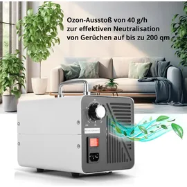 STAHLWERK Ozongenerator OG-40 ST 40 g/h bis 200 qm Dauerbetrieb mit Timer