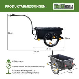 Trutzholm Fahrradlastenanhänger schwarz
