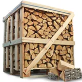 holz4home® Brennholz Eiche Kammergetrocknet 25 cm 1RM/ 1,6 SRM I 450-500 kg auf Palette I Ideal als Holz für Ofen Kamin BBQ I optimales Feuerholz Eichenholz
