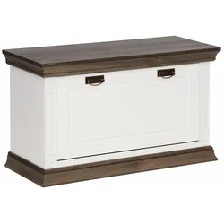 Schuhbank HOME AFFAIRE "Vinales", weiß, B:96cm H:55cm T:39cm, Massivholz, Sitzbänke