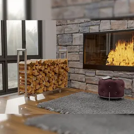 CLP Kaminholzständer Drake Edelstahl 0,91 m Innen