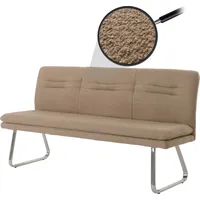 Mendler Sitzbank HWC-H70, Esszimmerbank Bank Polsterbank, Lehne Stoff/Textil Bouclé