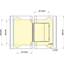 Colcom 8010BTJC Duschtür Scharnier 180 Grad Glas-Glas Hydraulik Aluminium silberfärbig