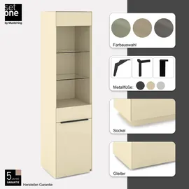 Set One by Musterring Standvitrine Reno 185 x 48 x 42 cm Beige