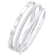 Elli Stapelringe Stacking Bandring 3er Set 925 Silber 54 Damen