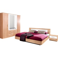 RAUCH Burano Schlafzimmermöbel-Sets Gr. mit 4-trg. Schrank, braun (struktureichefarben hell, weiß) Komplett Schlafzimmer
